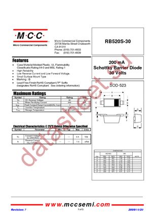 RB520S-30-TP datasheet  